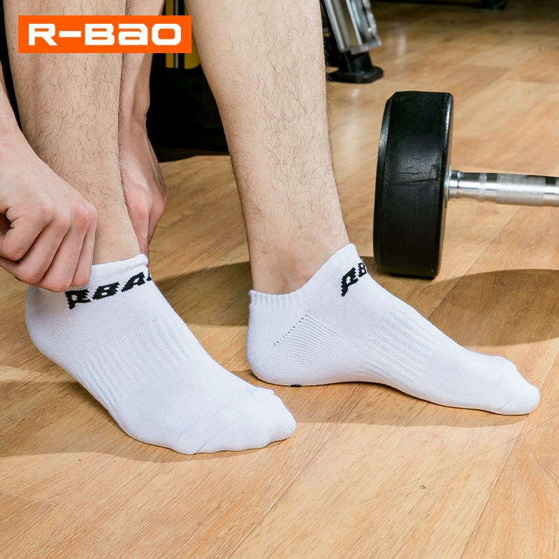 3 đôi tất thể thao ống ngắn vớ khăn bông khử mùi dưới đáy quần tất màu đen tất bóng rổ nam vớ cầu lông chạy tất thể dục - Vớ thể thao