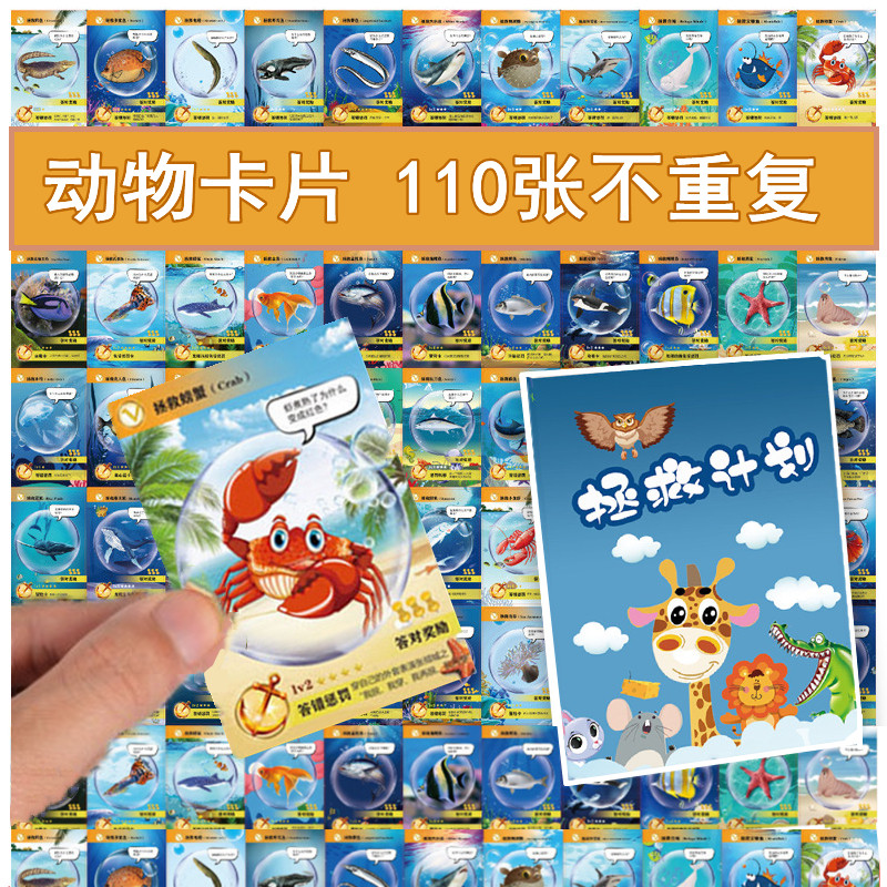 Marine Animal Card Pattern Cognition Early Childhood Land Animal Puzzle Cognitive Cards Cards Toys