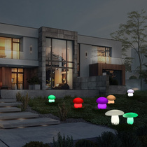 LED luminous mushroom light patio waterproof charging view lamp Outdoor decorated straw terrace lamp Solar remote control lamp