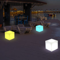 LED luminous square outdoor creativity bar stool KTV Leisure charging party table and chairs patio solar luminous cube