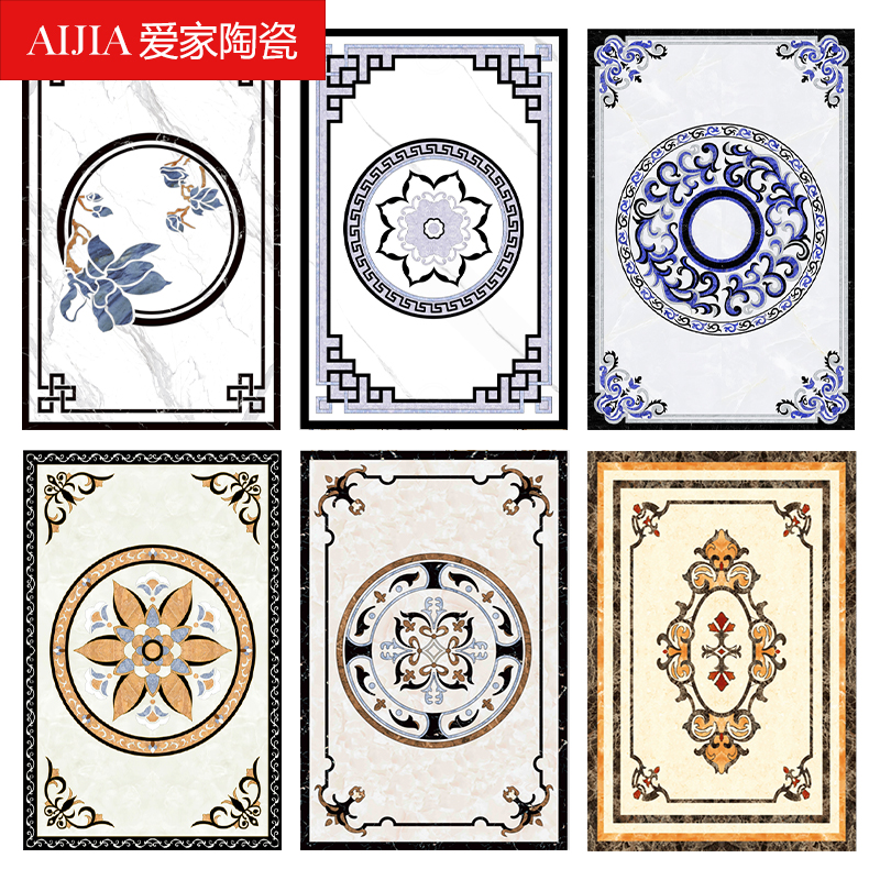 Custom parquet tile modeling living room European new Chinese floor tile puzzle pattern into the entrance hallway restaurant new model