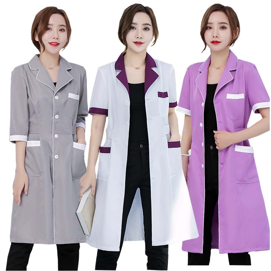 High-end beauty salon beautician tattoo embroidery physiotherapy skin management work clothes beauty industry training white coat nurse clothes