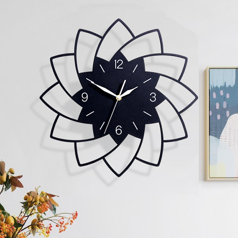 Lotus Eurostyle Hung Clocks Home Fashion Living Room Watch Art Clock Creativity Atmospheric Table Muted Minima Quartz Clocks