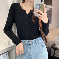 2022 Spring and autumn clothes new V collar Long sleeves knit undershirt woman slim fit foreign air 100 lap sweater cardiovert jacket woman