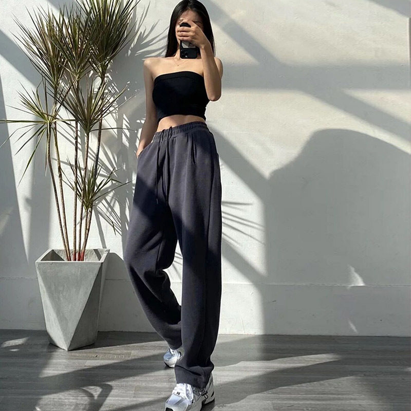 Classmate Dai drawstring trousers straight-leg casual pants loose and thin all-match sweat pants sports pants spring and autumn