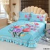 Giường 1,5m1,8m trải chiếu ba mảnh chăn châu Âu Hàn Quốc in Hàn Quốc chăn bông bốn mùa - Trải giường ga trải giường đơn Trải giường