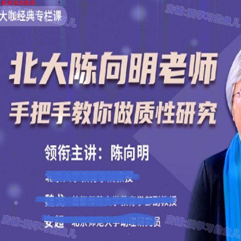 陈向明老师手把手叫你做质性研究全套视频教学+资料