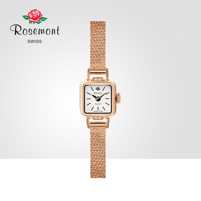 Rosemont Retro Small Square Table Metal Watch With Quartz Watch Little Watch Lady Temperament Brief Watches Women