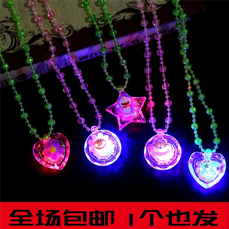 Luminous Necklace Small Pendant Colorful Flash Best Selling Pendant Night Party Night Market Hot Selling Source