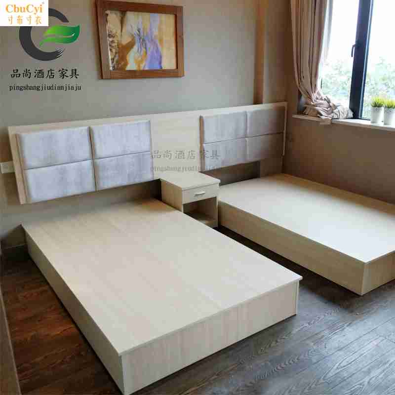 Trùng Khánh khách sạn nội thất thành một bộ đầy đủ của bộ tiêu chuẩn phòng lanh bộ căn hộ giường đơn khung tủ quần áo tủ TV - Nội thất khách sạn