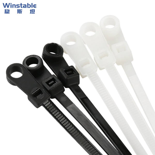 Wenstan W5470 (250 pieces) fixed head nylon tie screw round hole fixed head cable tie 4*200