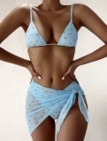 Треугольный купальник Женщины сцепляются 3 кусочки Set String Swimwear