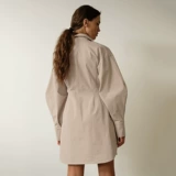 Летнее платье для бодикон, женские плиссированные платье рубашки офис мини -мини -