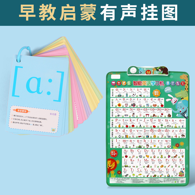 Primary school students' international English phonetic alphabet table learning artifact first grade children's pinyin 26 English alphabet practice cards
