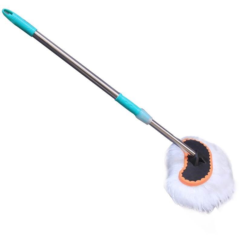 Car wash tool mop brush soft hair dust removal vehicle telescopic graver mop long handle clean milk silk foam brush handle