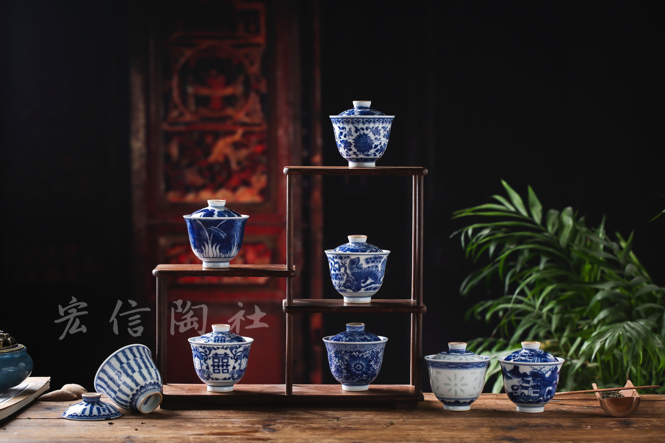 Jingdezhen Cold Kilns Hand Painted Green Flowers Landscape Flowers Mini-Cover Cup and Exquisite Korn Tea With Small Lid Bowl 100cc