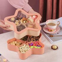 Creative fruit tray Home division with dry cover Yan value Candy High DDS Tray With Living Room Modern Nut Snack Melon Seeds
