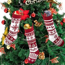 Christmas decorations knitted hotel home Christmas stocking hangings Christmas socks gift bag pendant candy bag