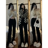 Демисезонный весенний ретро кардиган, свитер, джинсы, комплект, в корейском стиле, в западном стиле