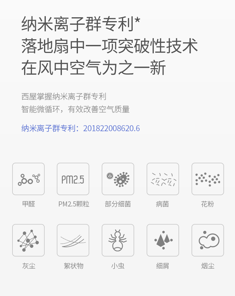 美国西屋 SLX04-B 纳米离子群净化 空气循环扇 图3