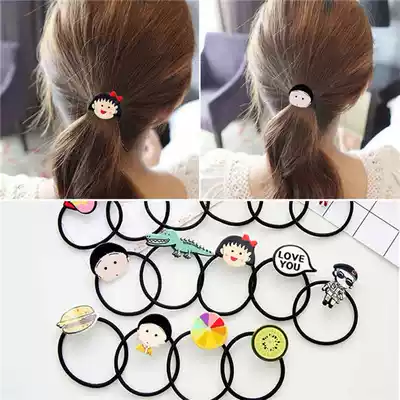 Hairband Korean cute student soft girl cartoon rubber band tie head Hairband ball head hipster girl heart headdress