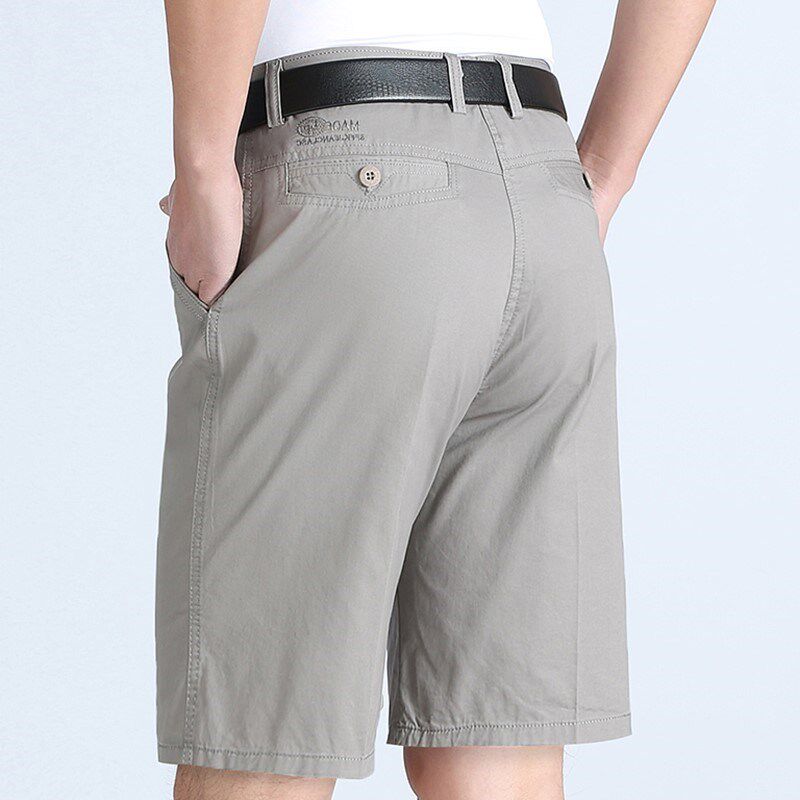 Summer thin middle-aged men's 7-point pants casual middle-aged dad outfit loose 40-50 years old suit shorts