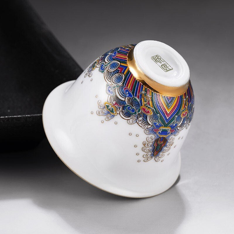 中国白银 足银999 瑬银珐琅彩瓷品茗茶杯 天猫优惠券折后￥119包邮（￥499-380）送金箔福字小金条