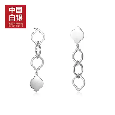 China Silver Shadow Window Shadow Series Ear Needle Asymmetric Style 925 Silver