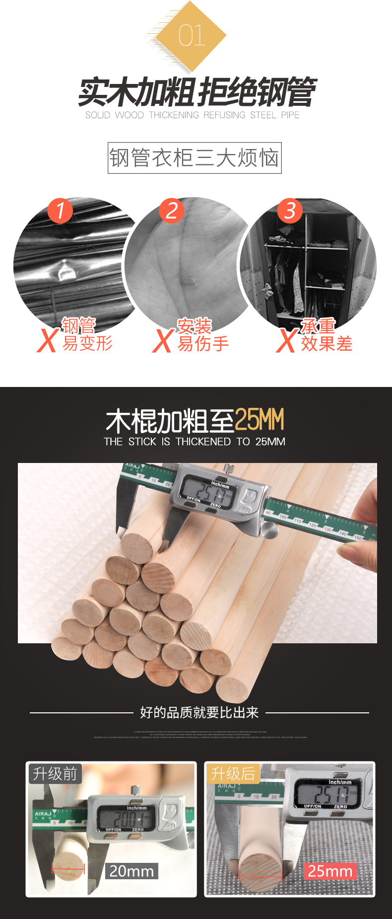 Tủ quần áo gỗ đơn giản tủ quần áo vải tăng cường đậm 25MM đôi lớn đơn giản hiện đại tủ quần áo gỗ tủ - Buồng tủ đựng quần áo cho bé