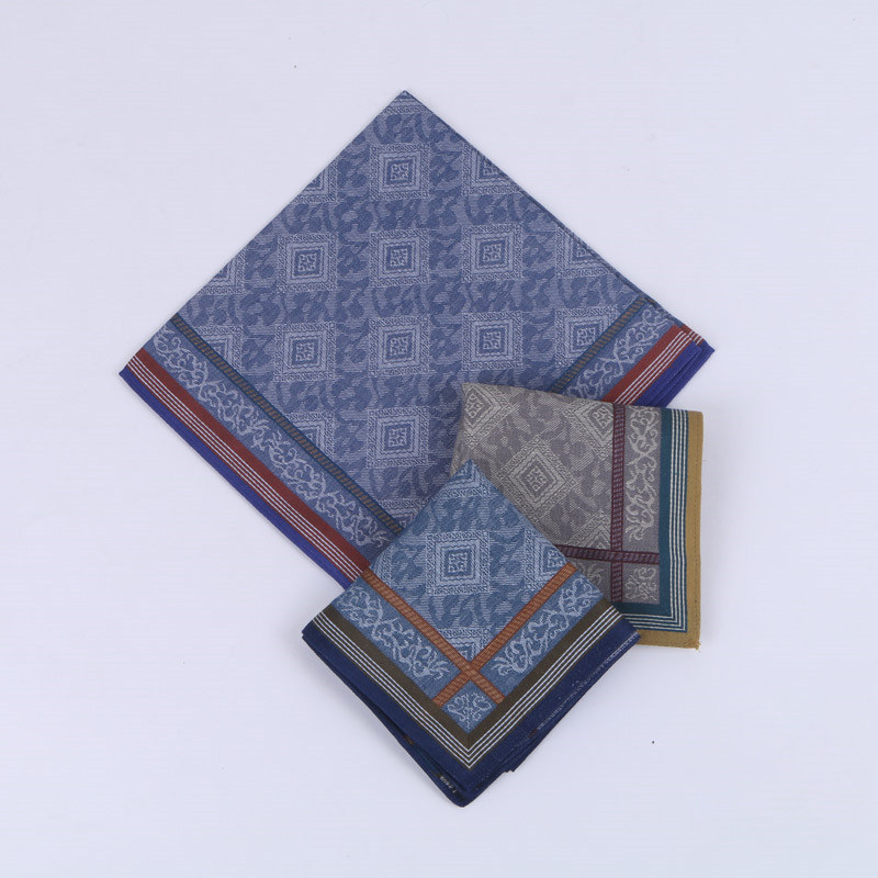 43cm Pure Cotton Cashew Jacquard Men's Yarn-dyed Handkerchief Soft Cotton British Style Men's Business Pocket Handkerchief
