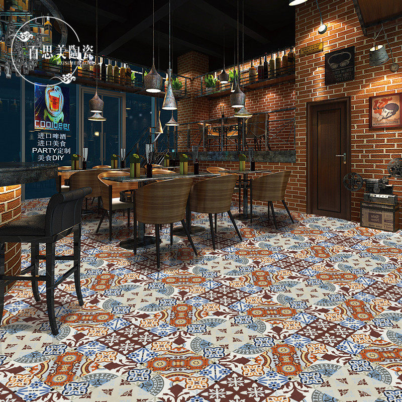 Nordic Flower Brick 600x600 Living Room Dining Room Imitation Ancient Brick Bathroom Balcony Anti-Slip Floor Tiles Kitchen Make-up Room Tiles