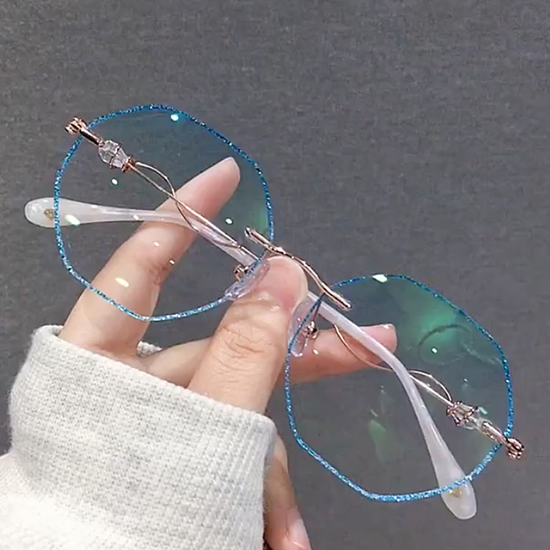 ACCO No box Nearsightedness Glasses Female Korean version wave with configurable degree eye frames large face frame Thin Mesh Red Eyes