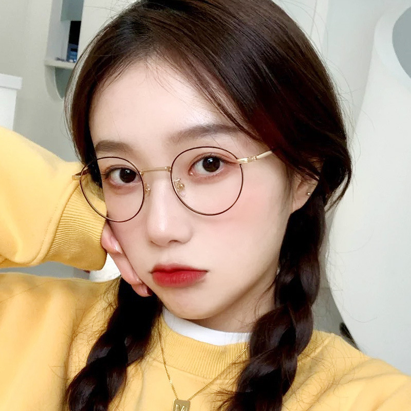 Near-sight glass frame male Korean version Tide Pure Titanium Super Light can be equipped with degree eye frame Female height anti-blue radiation