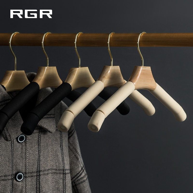 Wooden solid wood hangers Household hanging clothes non-slip non-trace anti-shoulder angle clothing store wardrobe special wood wood hangers