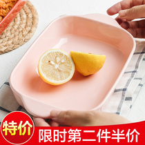 Creative ceramic baking dish cheese baked rice plate home baking bowl oven microwave oven special long square dish new product