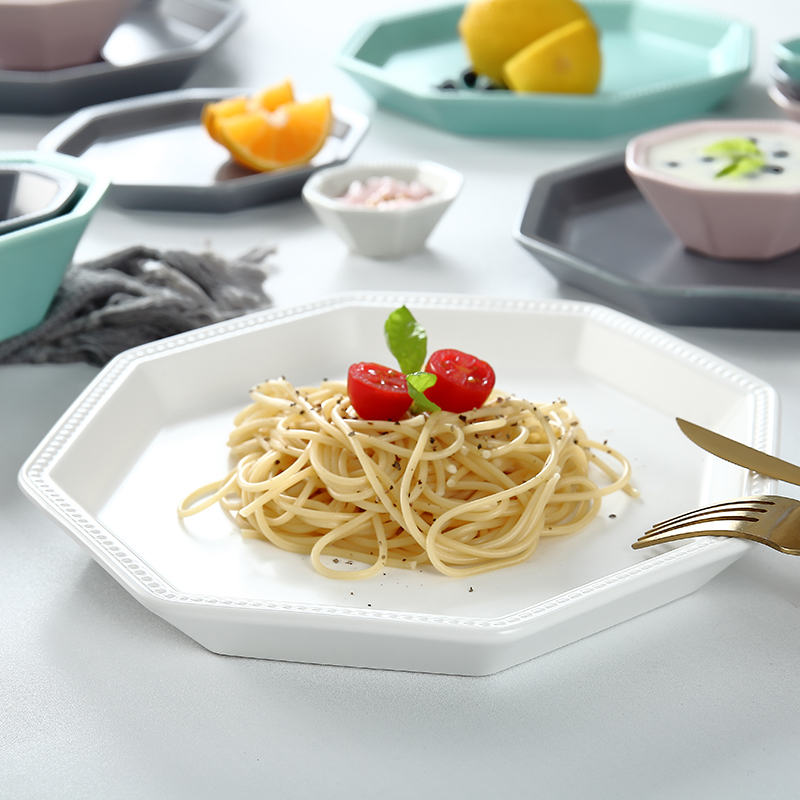 Household ceramic color-glazed star anise plate creative western plate dessert dessert plate breakfast bowl rice bowl new product