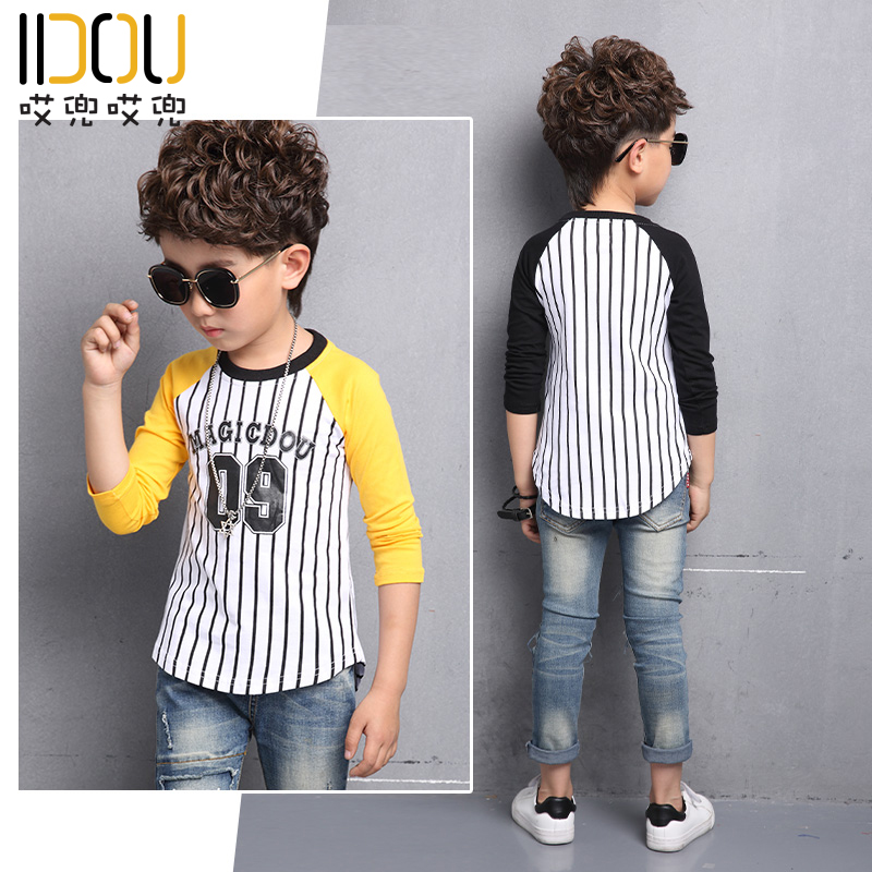 Boys T-shirt long-sleeved 2021 new spring clothes boy T-shirt middle-aged children's tops boys' big children's bottoming shirts 12-15 years old