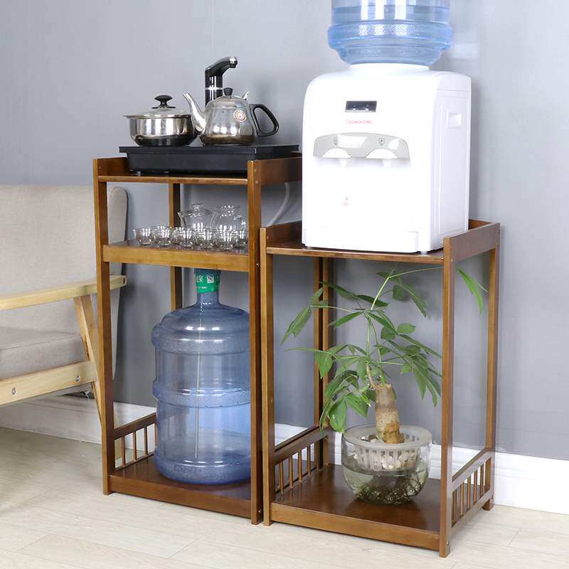 Tea rack Tea table side cabinet Water dispenser rack Bucket kettle rack Solid wood office printer rack Storage rack