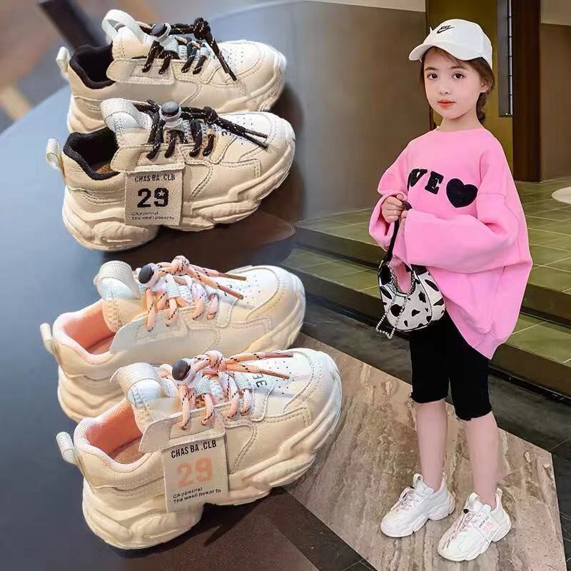 Girls shoes sports shoes 2021 autumn new fashion all-match casual bag shoes boys shoes children's old shoes trend