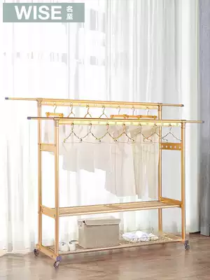 Mingzhi drying rack Floor-to-ceiling folding indoor drying rack Single and double rod simple balcony clothes rack drop hanging rack