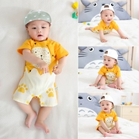Детское летнее тонкое боди для новорожденных, летняя одежда, 1 лет, популярно в интернете, короткий рукав, новичок