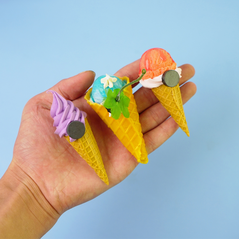 Simulation ice cream model mini cone torch ice cream refrigerator stickers decoration ornaments play house children's toys