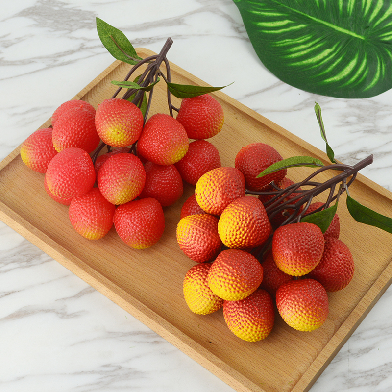 Simulation strawberry lychee string fruit model plastic fake plant wall vase decoration branch photography sketch props