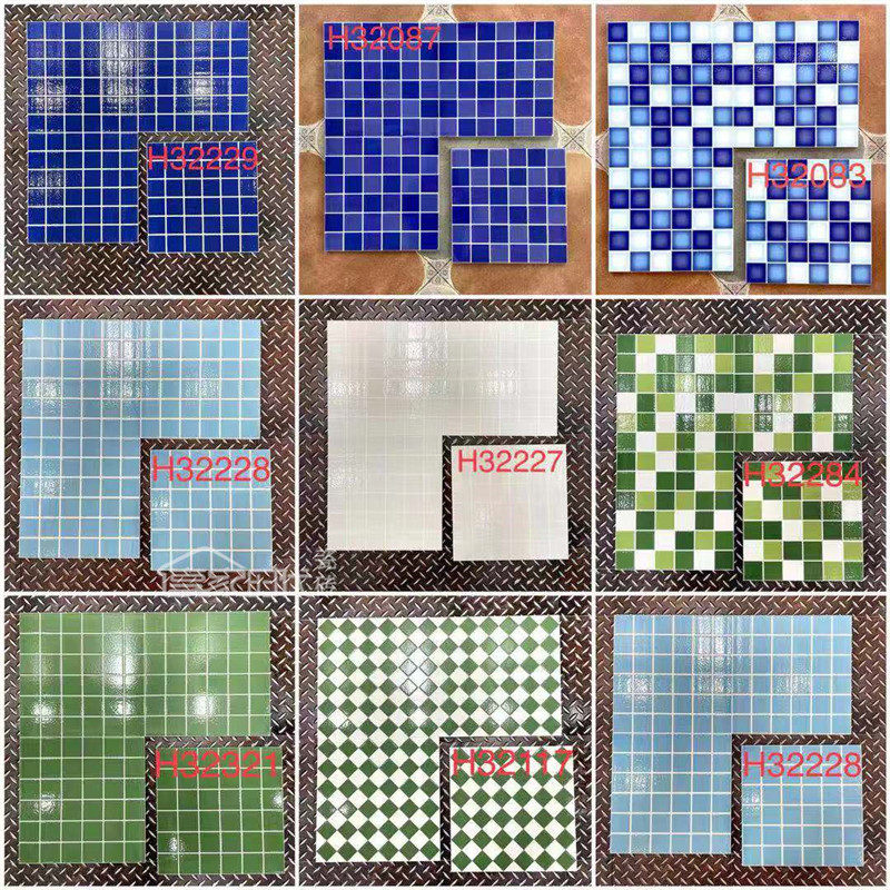 Blue - green plate crystallized tile kitchen tile imitation of mosaic 300 x 300 wall tile swimming pool floor tile