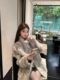 Gray bow eco-friendly fur long-sleeved coat for women winter warm fur all-in-one loose temperament cardigan top