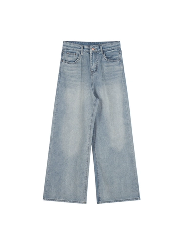 Синие ретро джинсы, штаны, высокая талия, свободный прямой крой