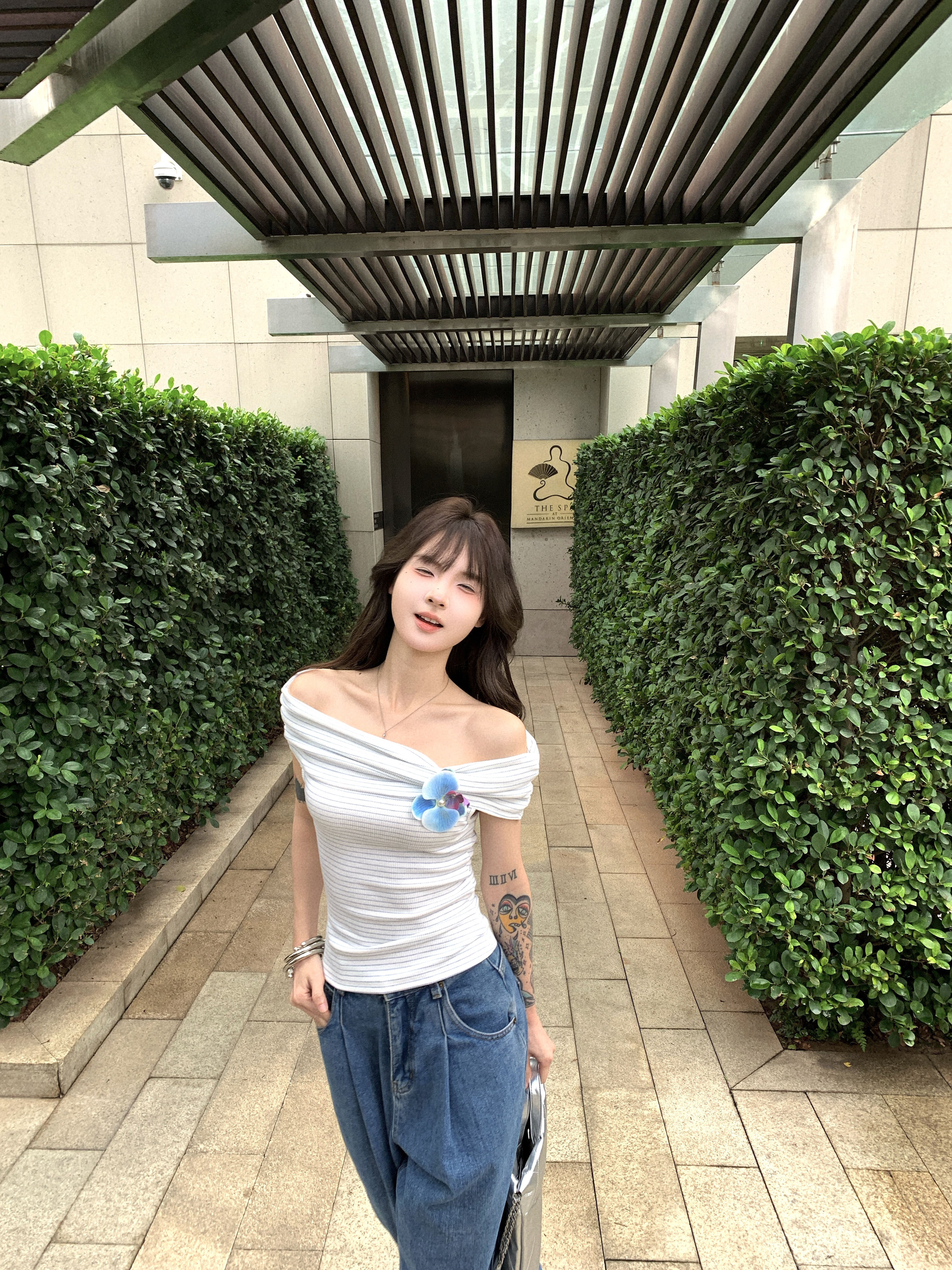 Black Strawberry Striped Off-Shoulder Sleeve T-Shirt For Women Summer 3D Flower Pure Desire Unique Stunning Short Top_voghion.com