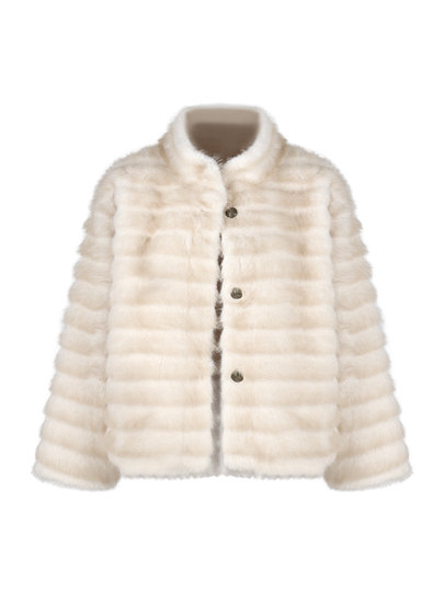 Retro imitation mink fur stand-up collar long-sleeved coat for women winter fur one-piece high-end loose warm cardigan top