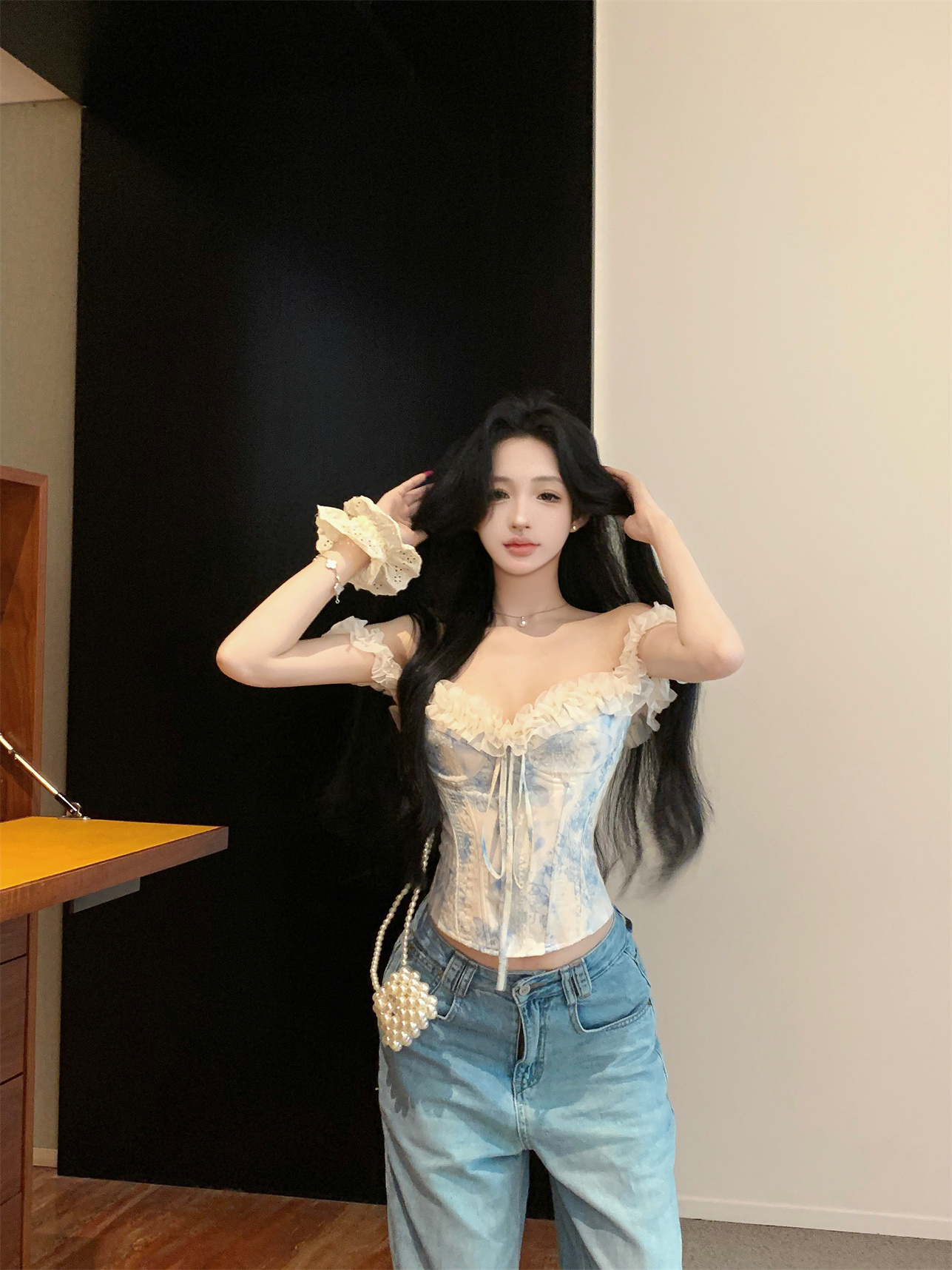 Canotta a tubo in rete patchwork Pure Desire Style da donna, estiva, con reggiseno a spina di pesce, interno, top sexy per ragazze sexy, esterno_voghion.com