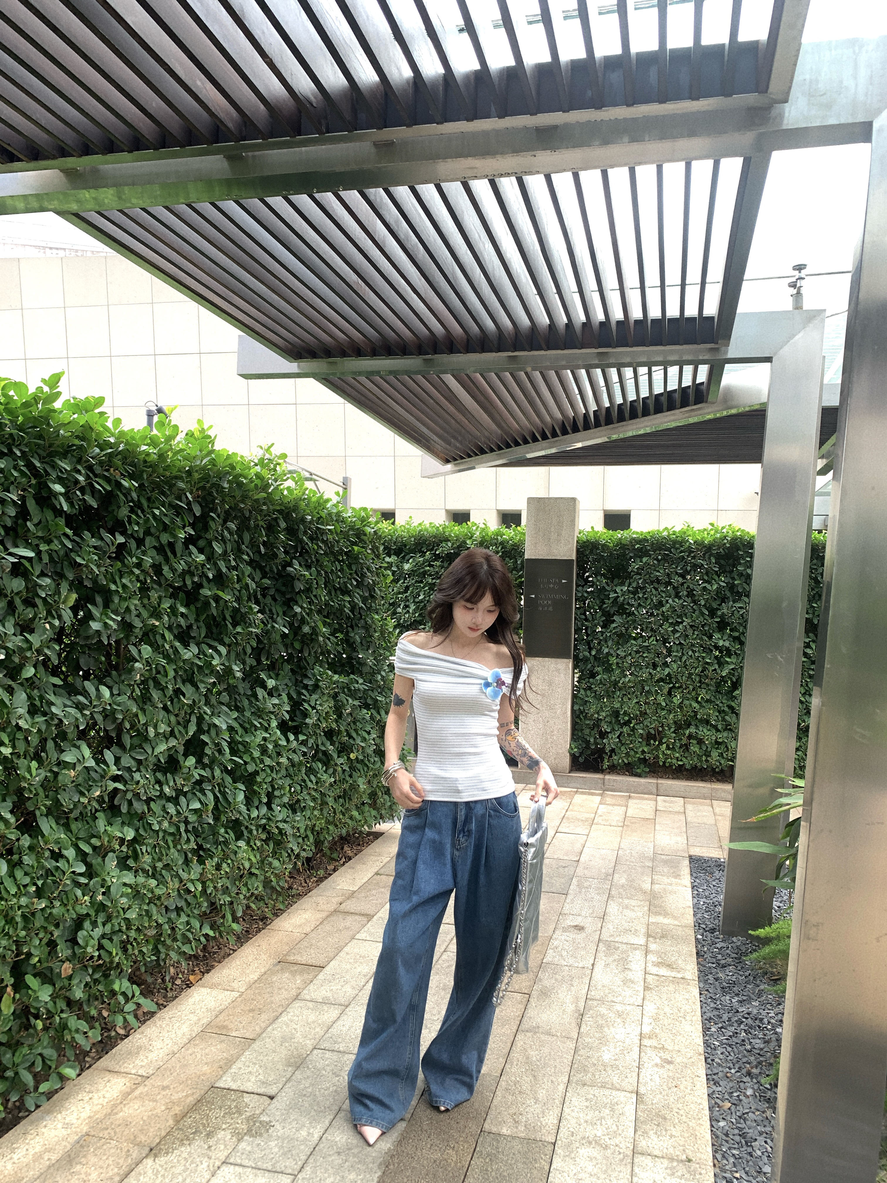 Black Strawberry Striped Off-Shoulder Sleeve T-Shirt For Women Summer 3D Flower Pure Desire Unique Stunning Short Top_voghion.com